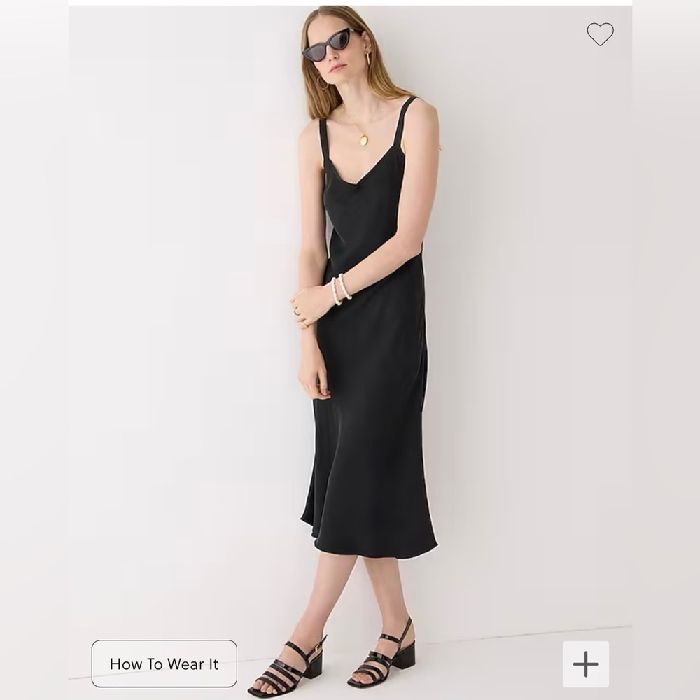 NWT JCREW Gwyneth V-neck slipdress in cupro blend PETITE